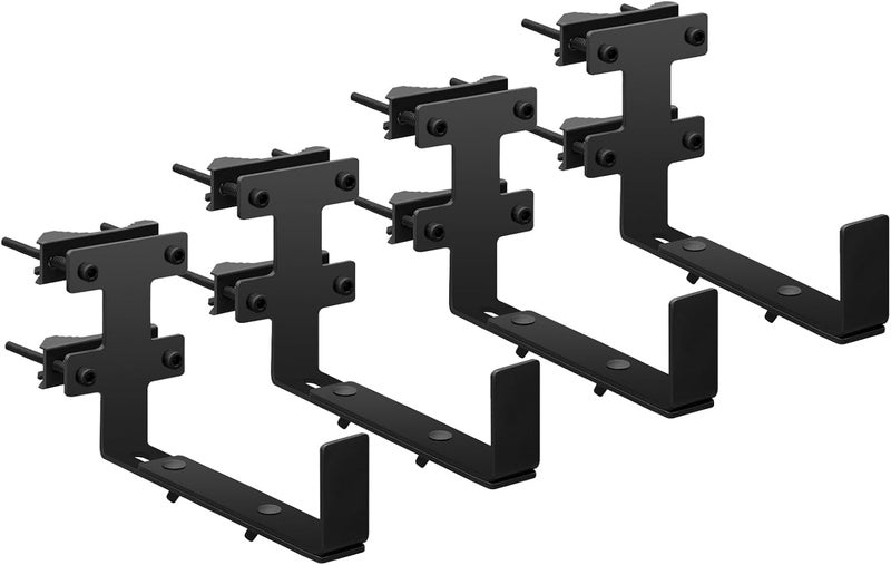 BSWAN Planter Box Bracket, Flower Box Holder Circular and Square Railings Brackets,Adjustable Deck Railing Planter Box Holder for Patio Garden Fence Pergola Balcony (4 Pieces) - Image 1